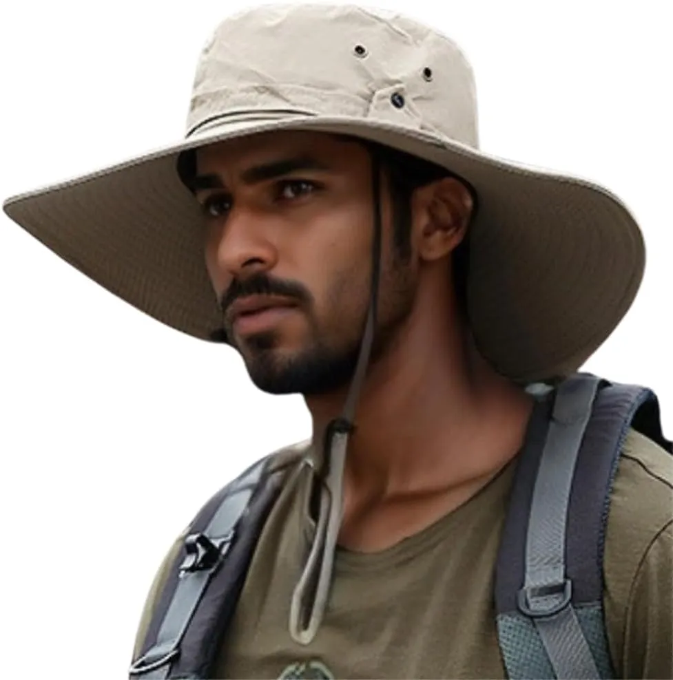 Sun Hat for Men Women UPF 50  Wide Brim Bucket Hat for All-Day Comfort - Ideal for Hiking, Rowing, Fishing & Beach Hats