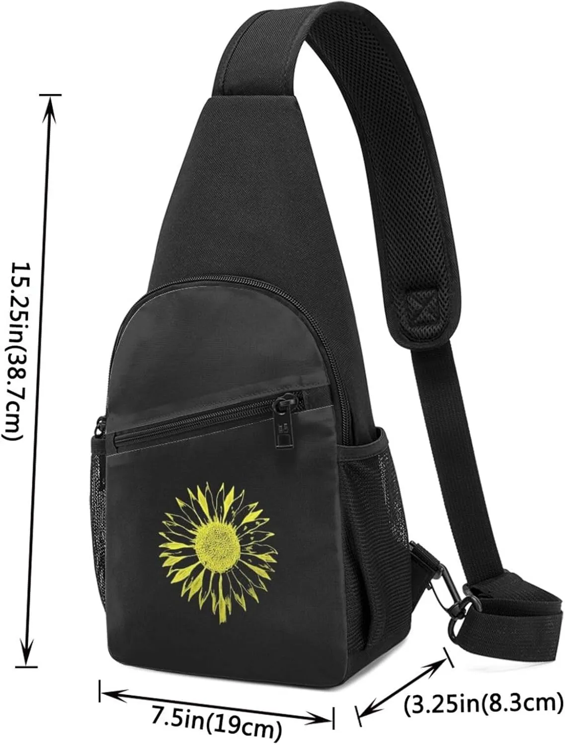 Sunflower Lyrics Unisex Chest Bag Lightweight Crossbody Shoulder Bag Travel Pocket