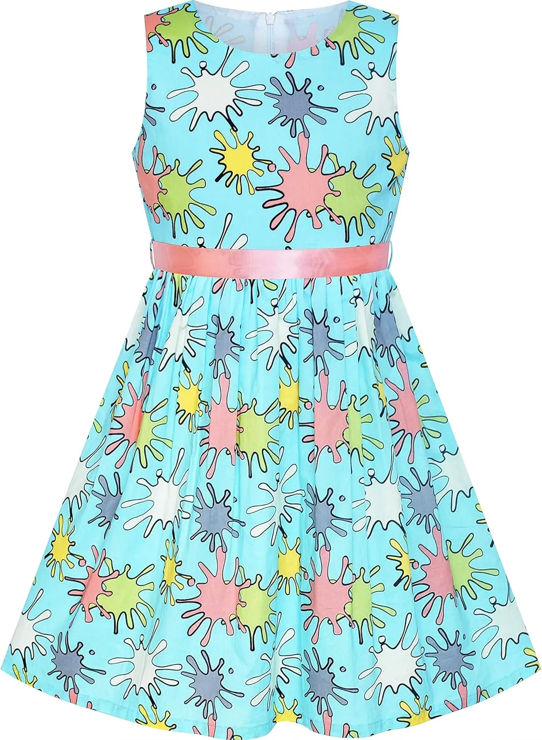 Sunny Fashion Girls Dress Blue Flower Print