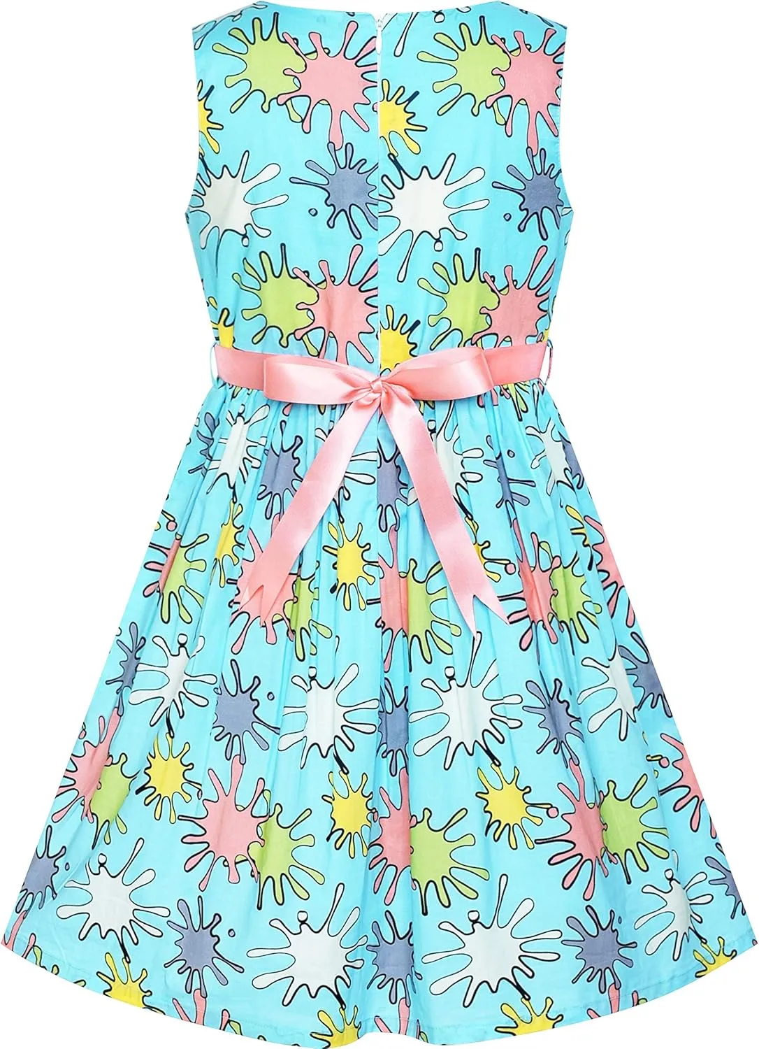Sunny Fashion Girls Dress Blue Flower Print