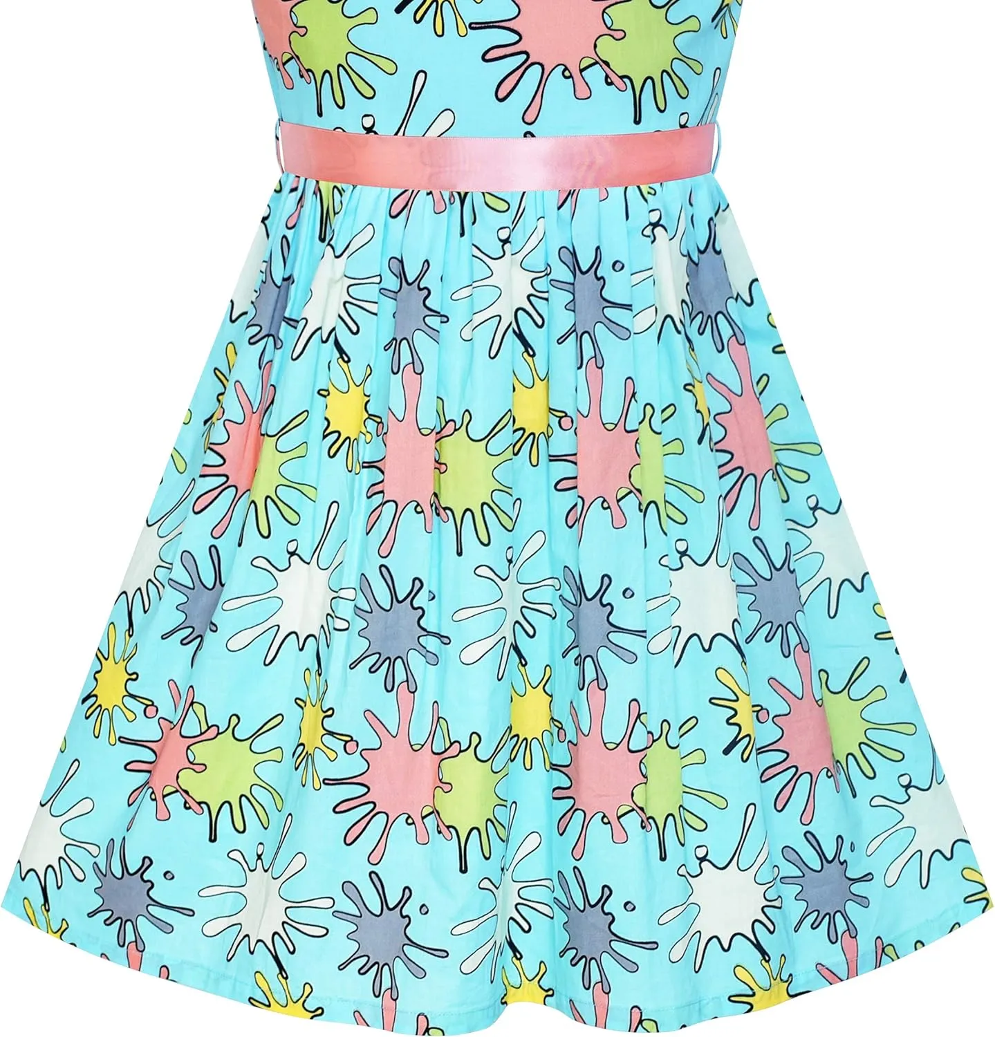 Sunny Fashion Girls Dress Blue Flower Print