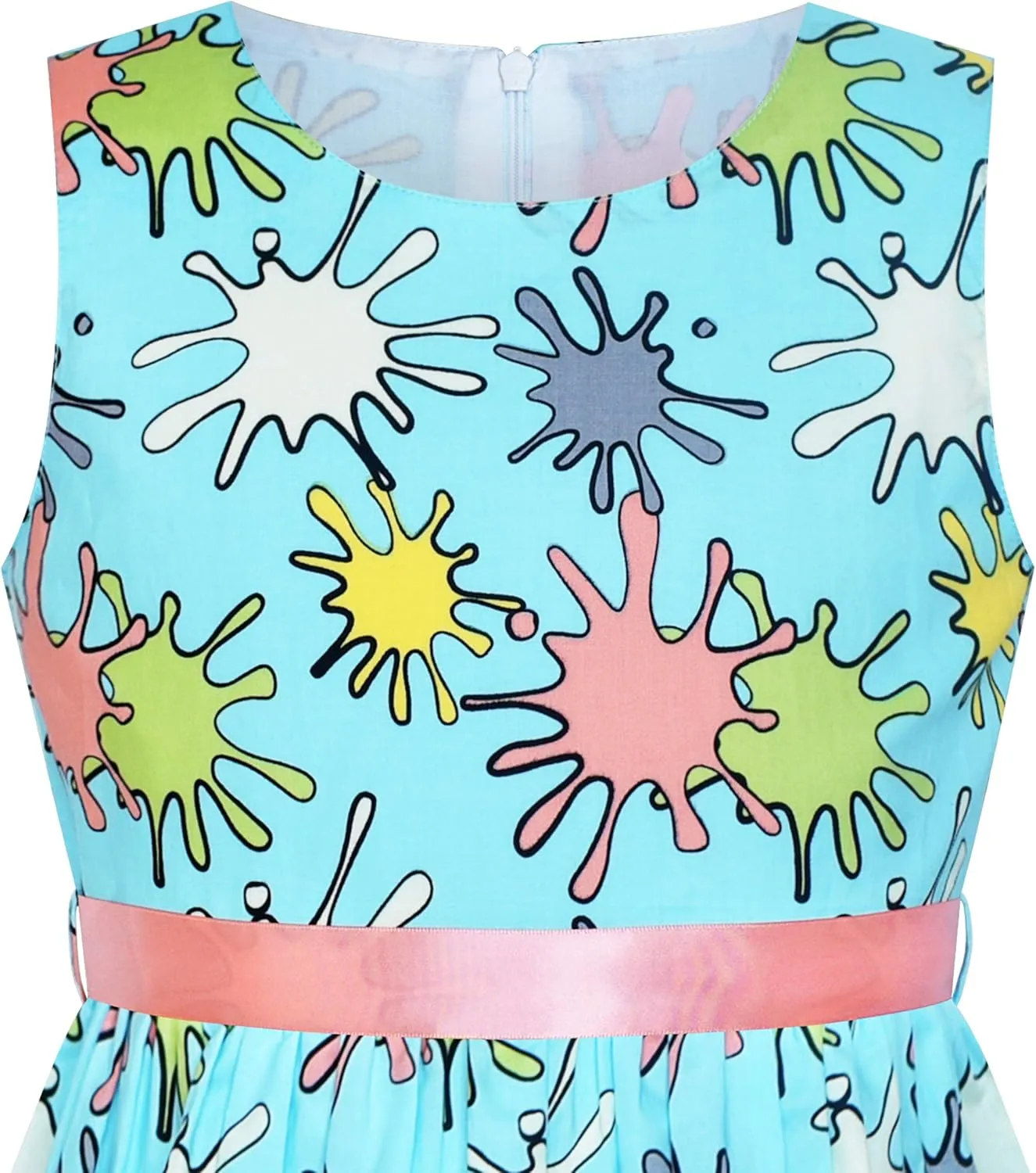 Sunny Fashion Girls Dress Blue Flower Print
