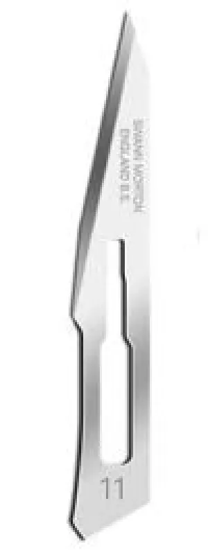 Swann-Morton® #11 Non-STERILE Surgical Blades, Carbon Steel [Individual Peel Packs, Box of 100]