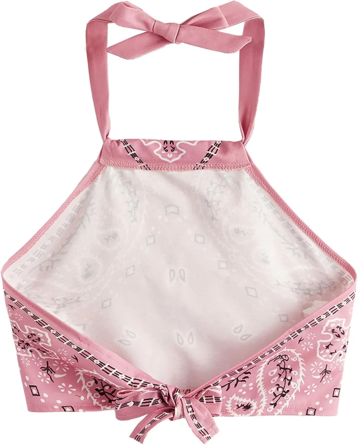 SweatyRocks Women's Vintage Print Halter Neck Crop Top
