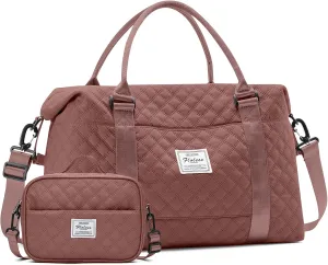 SYCNB Travel Duffel Bag for Women, Red, 22x6x17 inches, 36L, Nylon, Gym/Weekender/Carry-On Bag with Toiletry Bag & Adjustable Strap