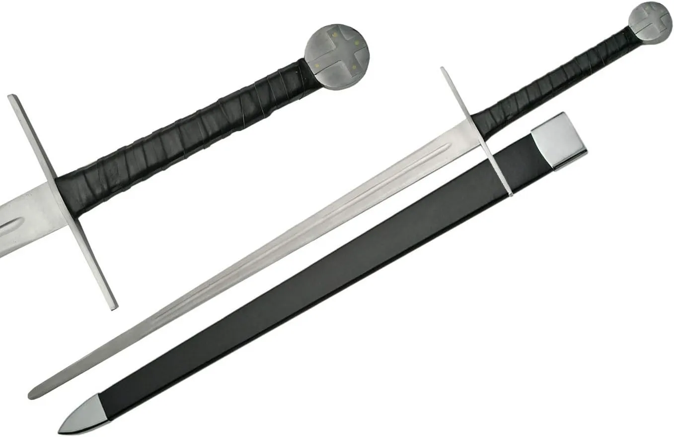 SZCO Supplies Full Tang Medieval Cross Sword,Black, 48" Overall Length