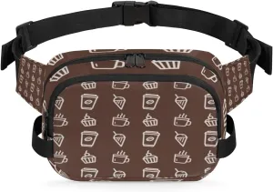 Tavisto Brown Coffee Cupcake Durable Waterproof Fanny Pack with Double Zipper Closure - Organize Your Essentials with Ease - Lightweight and Comfortable for Men and Women