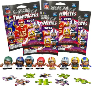 Teenymates Party Animal Series (13) 2024 NFL Figures Blind Bags Gift Set Party Bundle - 4 Pack - 8 Figures Total