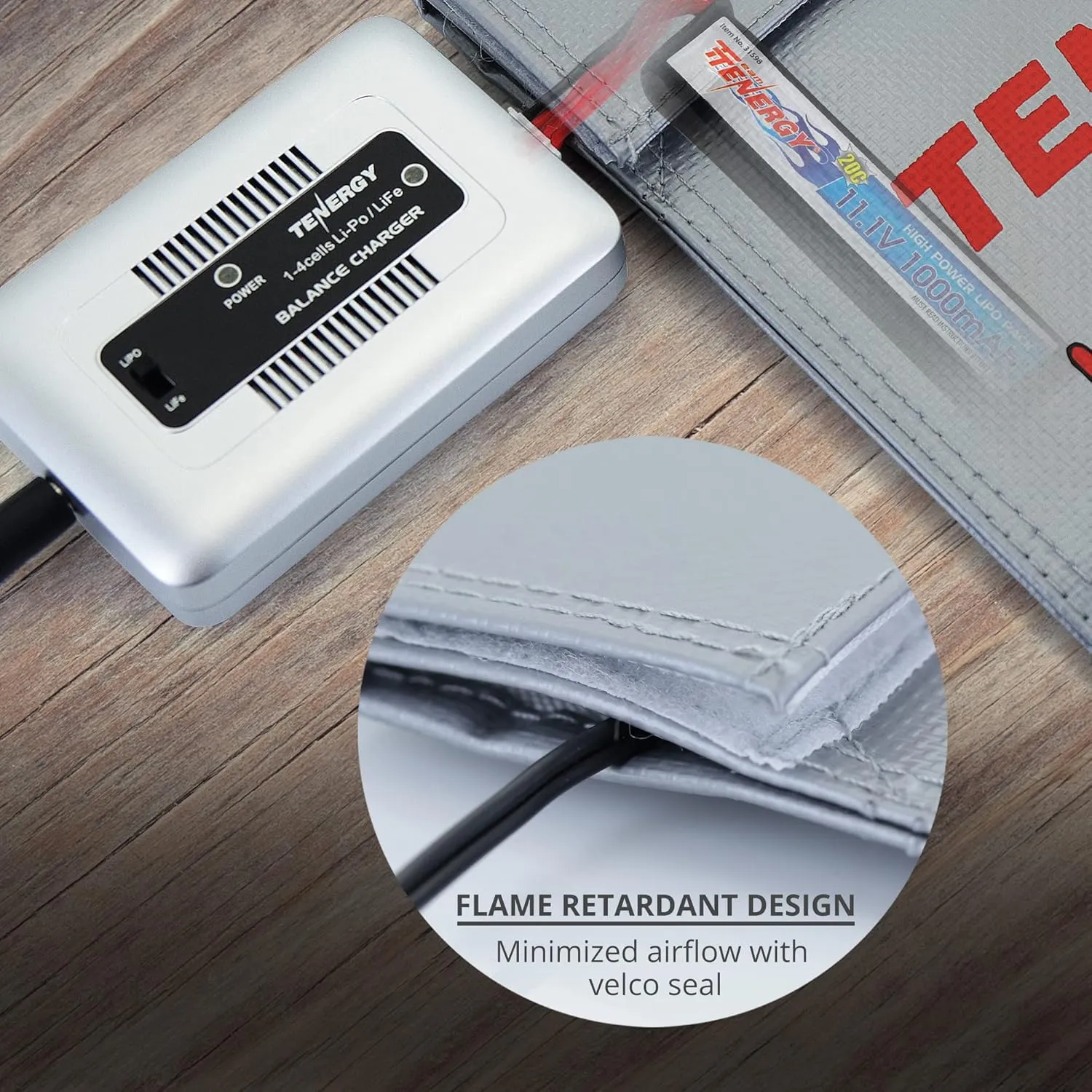 Tenergy 2 Pack Lipo Bags, Fire Retardant Lipo Battery Bag for Charging and Storage, 7x9inches