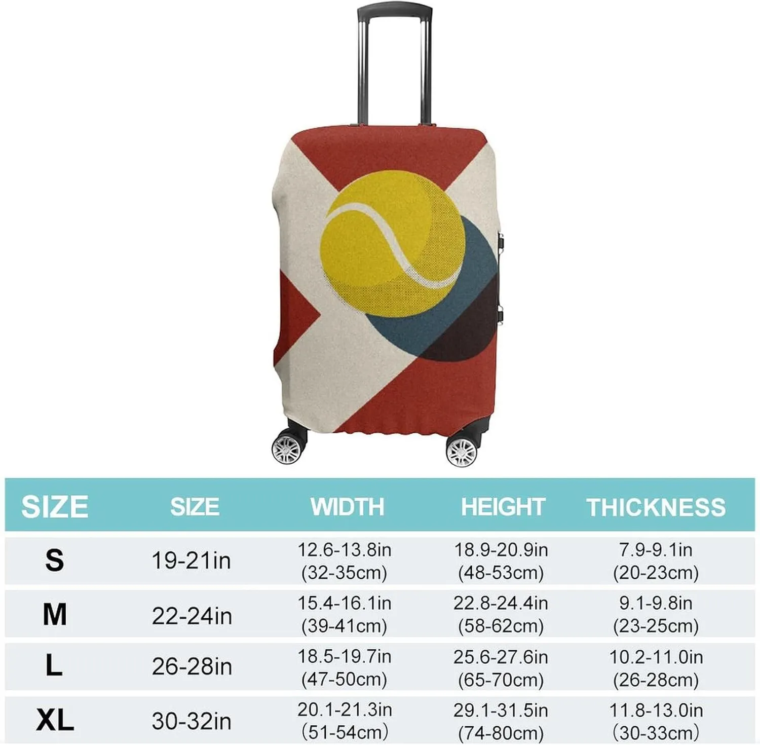 Tennis Clay Court Travel Suitcase Protector Luggage Cover Protective Washable Anti-scratch Baggage Cover