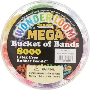 The Beadery US7313 Mega Bucket of Bands,Neon Multi,8000Piece