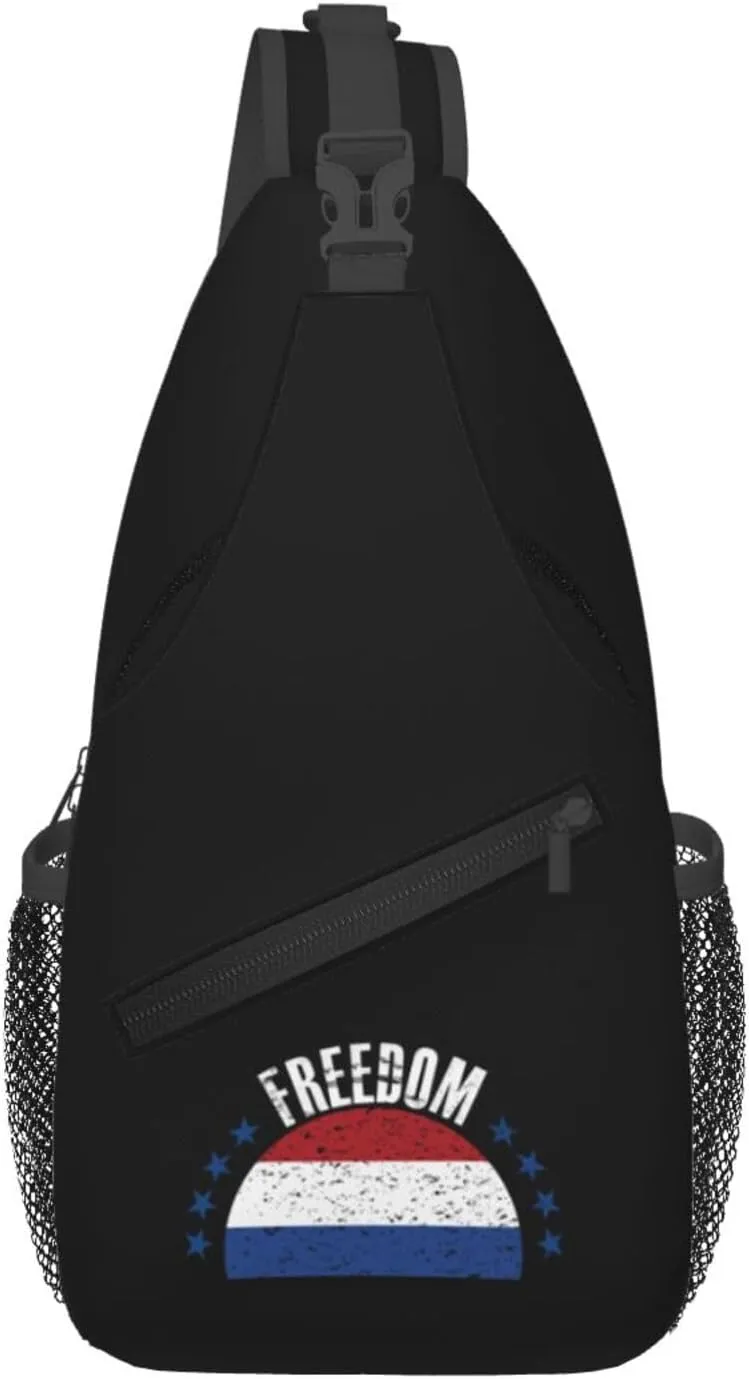 The Netherlands Flag And Freedom Crossbody Bags For Women Men Chest Backpack Gym Shoulder Bag Travel Outdoor Sports Casual Crossbody Bags