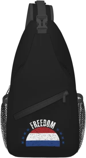The Netherlands Flag And Freedom Crossbody Bags For Women Men Chest Backpack Gym Shoulder Bag Travel Outdoor Sports Casual Crossbody Bags