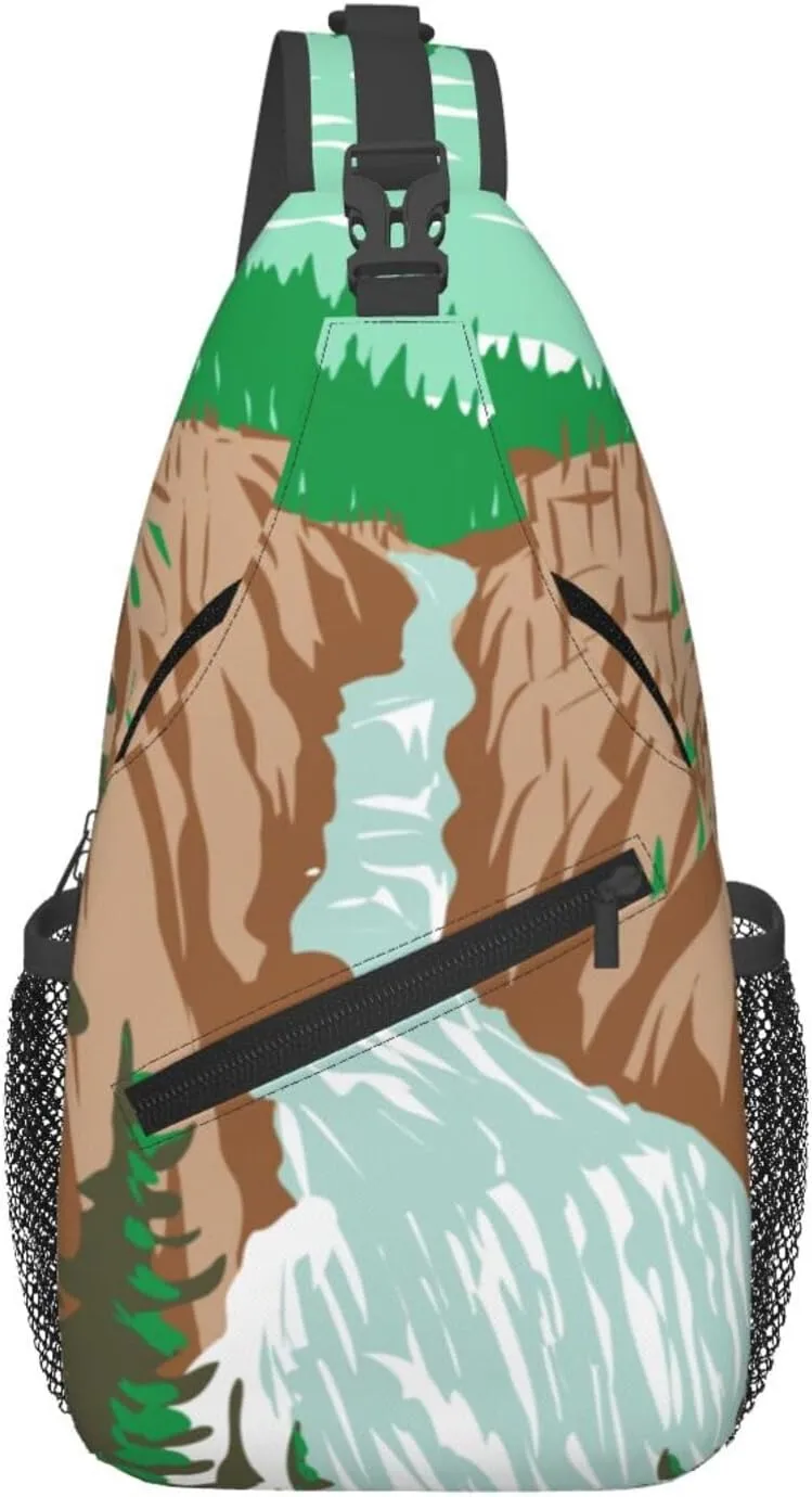 The River Flowing From The Forest Crossbody Bags For Women Men Chest Backpack Gym Shoulder Bag Travel Outdoor Sports Casual Crossbody Bags