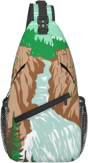 The River Flowing From The Forest Crossbody Bags For Women Men Chest Backpack Gym Shoulder Bag Travel Outdoor Sports Casual Crossbody Bags