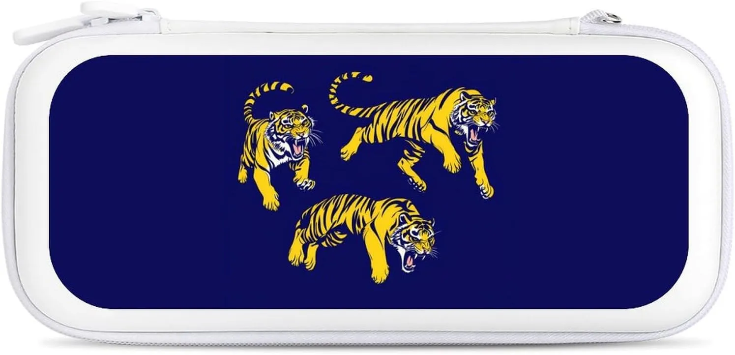 Three Tigers Compatible with Switch Carrying Case Hard Travel Game Bag Pouch with 15 Games Accessories