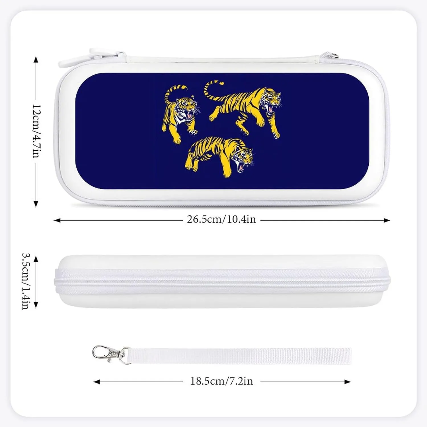 Three Tigers Compatible with Switch Carrying Case Hard Travel Game Bag Pouch with 15 Games Accessories
