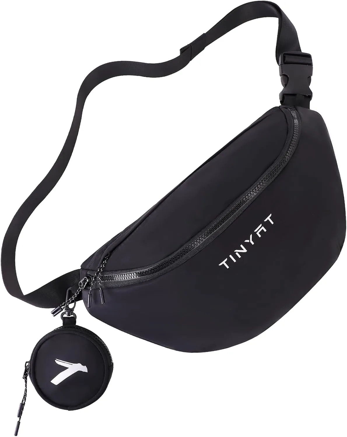 TINYAT Crossbody Fanny Packs for Women Men Waterproof Waist Belt Bag with Coin Pouch Large Chest Bum Pack for Running Travel