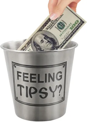 Tip Jar for Bartenders and Musicians, Stainless Steel Money Tip Bucket for Coffee Shop Restaurant Bars, 1.1 L (Silver)