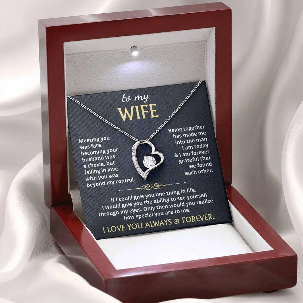 To My Wife Necklace From Husband With Heartfelt Message, To My Soulmate Necklace For Women, Necklace For Wife From Husband, Soulmate Gifts I am forever grateful that we found each other.