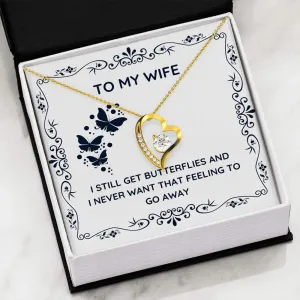 To My Wife"Butterflies" Forever Love Necklace with Message Card and Gift Box. Gift for Wife. Wife Gift. Necklace for Wife