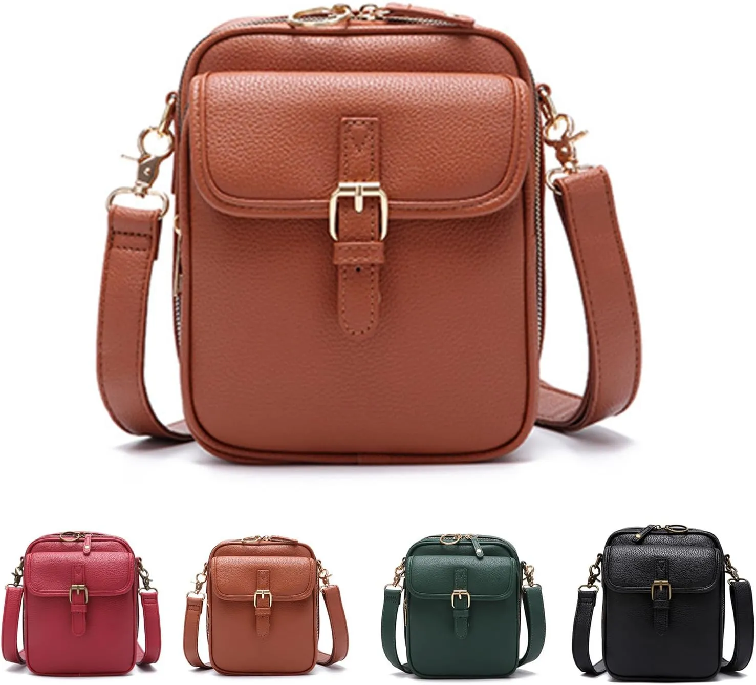 Tojoyride Crossbody Bag, Vintage Anti-Theft Wallet, Adjustable Strap Can Be Used as Crossbody or Shoulder
