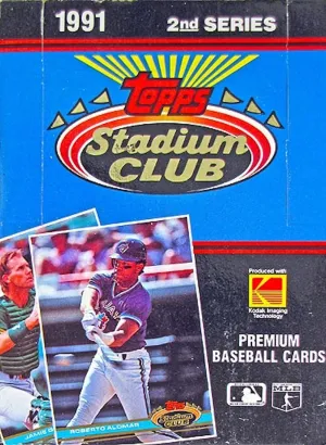 Topps 1991 Stadium Club Series 2 Baseball Trading Card Box - 36 Packs, 432 Cards, Possible Gwynn, Bagwell Rookie, Johnson, Ripken, Yount