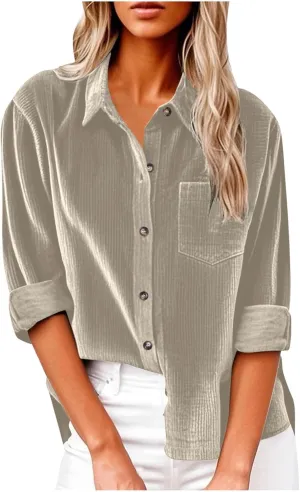 Tops for Women Lapel V Neck Solid Shirt Summer Velvet Tee Shirts Casual Roll Up Short Sleeve Button Down Blouses