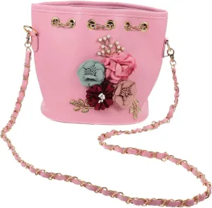 Tote Bag for Women Small Pink Bag Flower Embroidery Stylish and Practical
