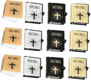 Totority 12pcs Miniature Books for Dollhouse Scale Bible Model Decorations for Mini House Photography Props Random Assorted Designs