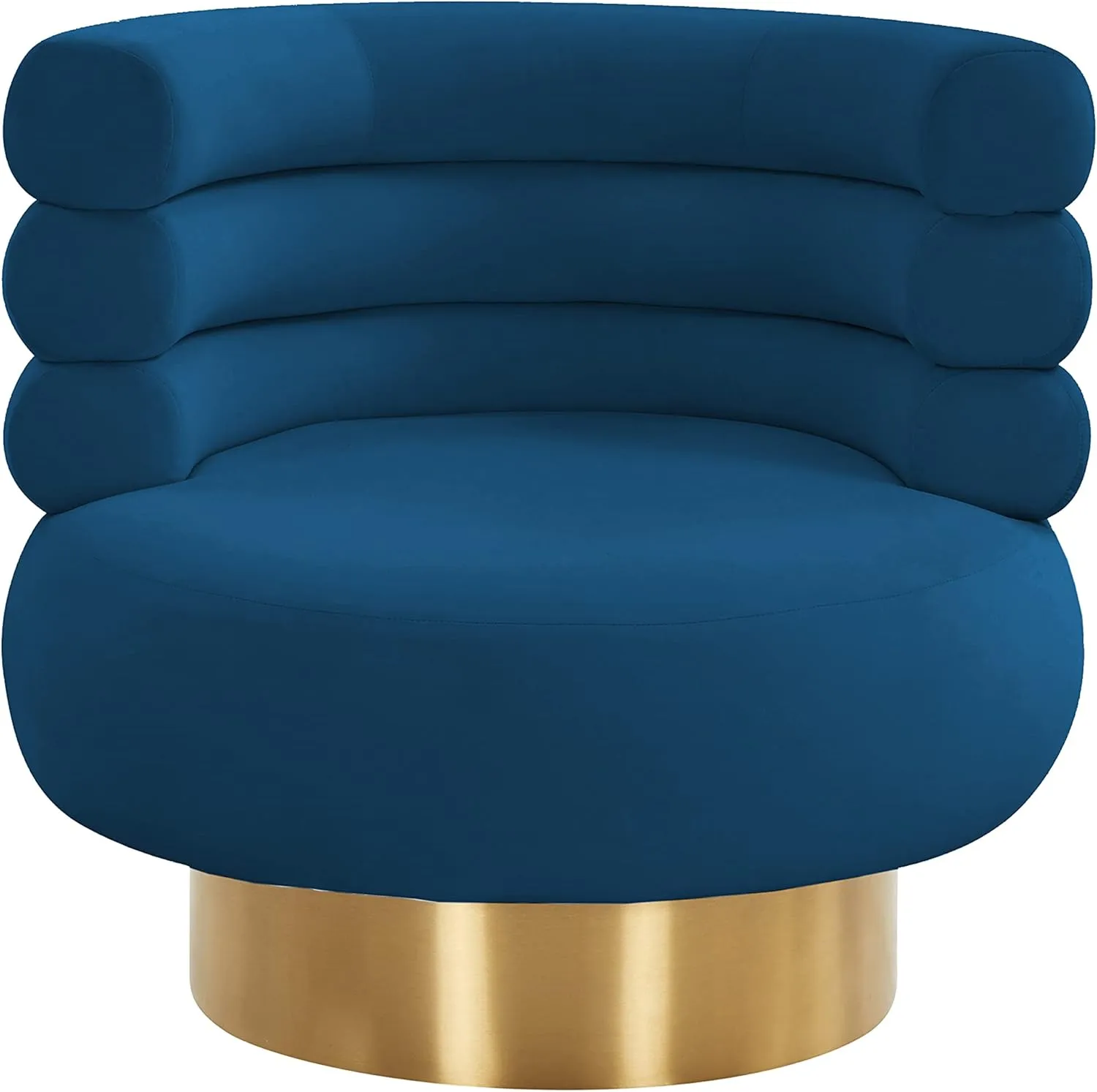 Tov Furniture Naomi Upholstered Velvet 360 Degree Swivel Chair (Navy)