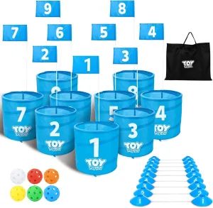 TOY Life Golf Game Set, Backyard Golf Bucket Game for Adults Family Kids, 9 Holes Golf Game Club with Balls and Flag, Outdoor Indoor Backyard Golf Game for Beach, Yard, Camping and Lawn