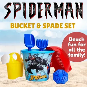 Toyland® Spiderman 6 Piece Bucket & Spade Set with Watering Can - Sand & Water Play Sandbox - Beach Toys