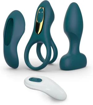 Tracy's Dog Couples Vibrator Kit - Includes Vibrating Cock Ring, Panty Vibrator & Butt Plug with Removable Rechargeable Bullet, Remote-Controlled Adult Sex Toy Set for Women & Couples Pleasure Play