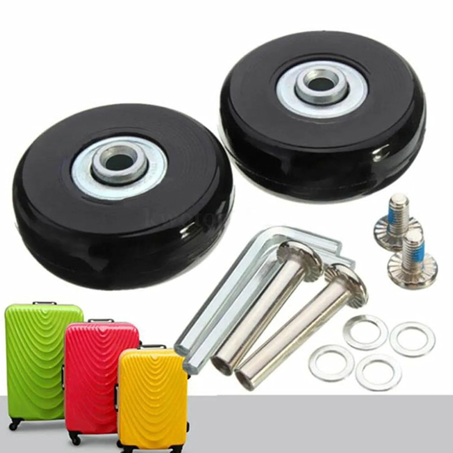 Travel Bag Wheel Accessories Noise Frees Easy to Replace Luggage Spare Wheel with Tool Upgrades for Students & Family
