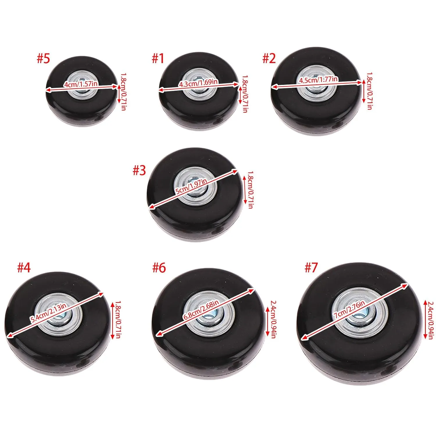 Travel Bag Wheel Accessories Noise Frees Easy to Replace Luggage Spare Wheel with Tool Upgrades for Students & Family