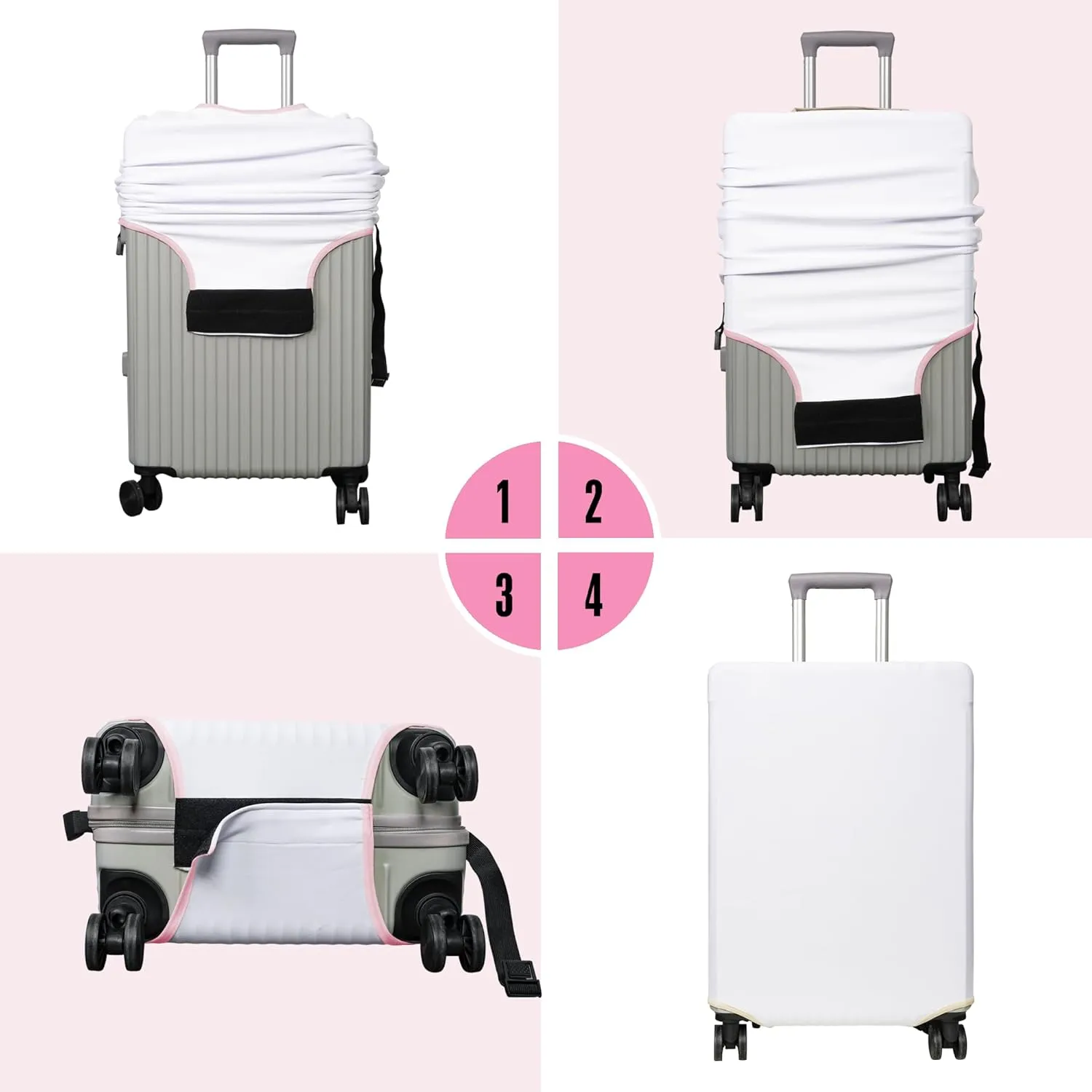 Travel Luggage Cover & Protector - Fits 18-32 Inch Suitcases, Elastic, Anti-scratch, Flower Pattern