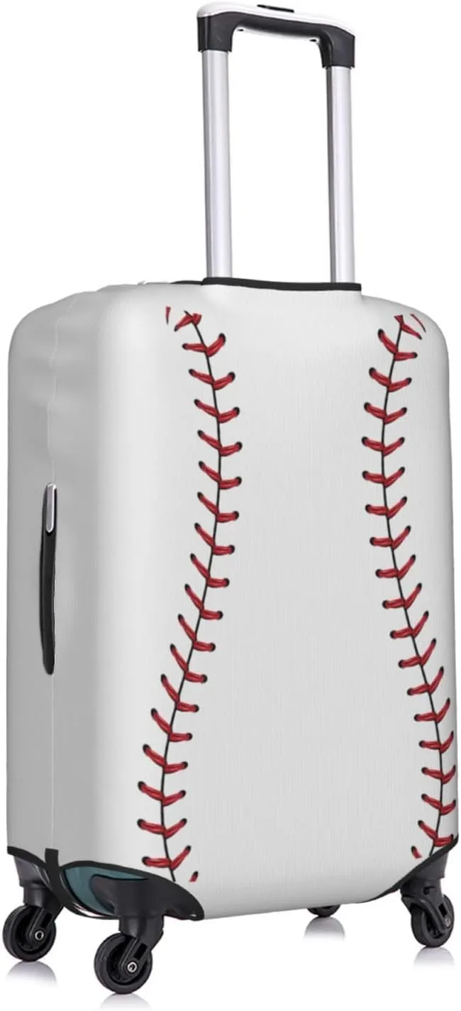 Travel Luggage Cover Suitcase Elastic Washable Baseball Laces Sport White Suitcase Protector Bag,Spandex With Zipper Closure Baggage Covers,X-Large