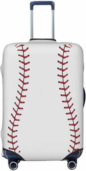 Travel Luggage Cover Suitcase Elastic Washable Baseball Laces Sport White Suitcase Protector Bag,Spandex With Zipper Closure Baggage Covers,X-Large