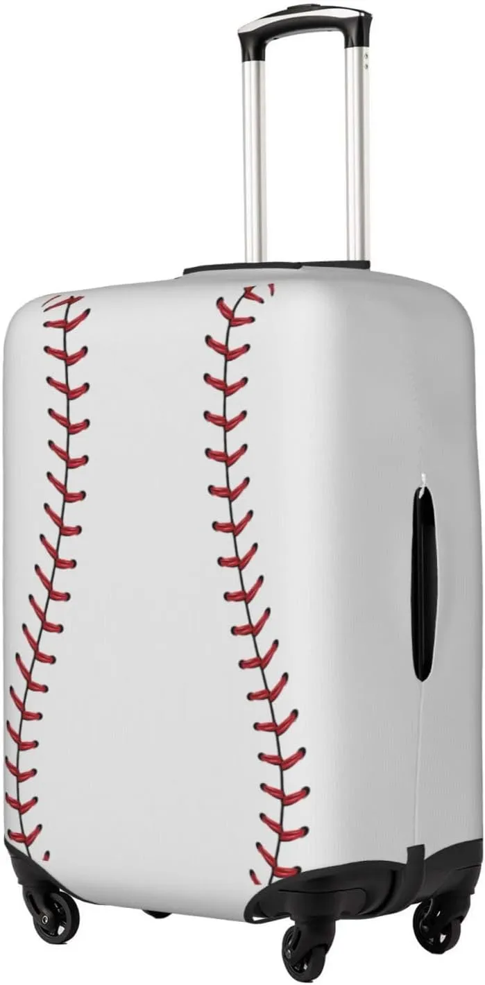 Travel Luggage Cover Suitcase Elastic Washable Baseball Laces Sport White Suitcase Protector Bag,Spandex With Zipper Closure Baggage Covers,X-Large