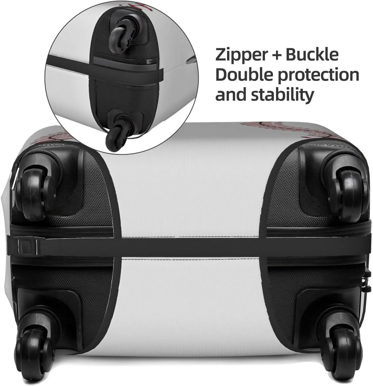 Travel Luggage Cover Suitcase Elastic Washable Baseball Laces Sport White Suitcase Protector Bag,Spandex With Zipper Closure Baggage Covers,X-Large