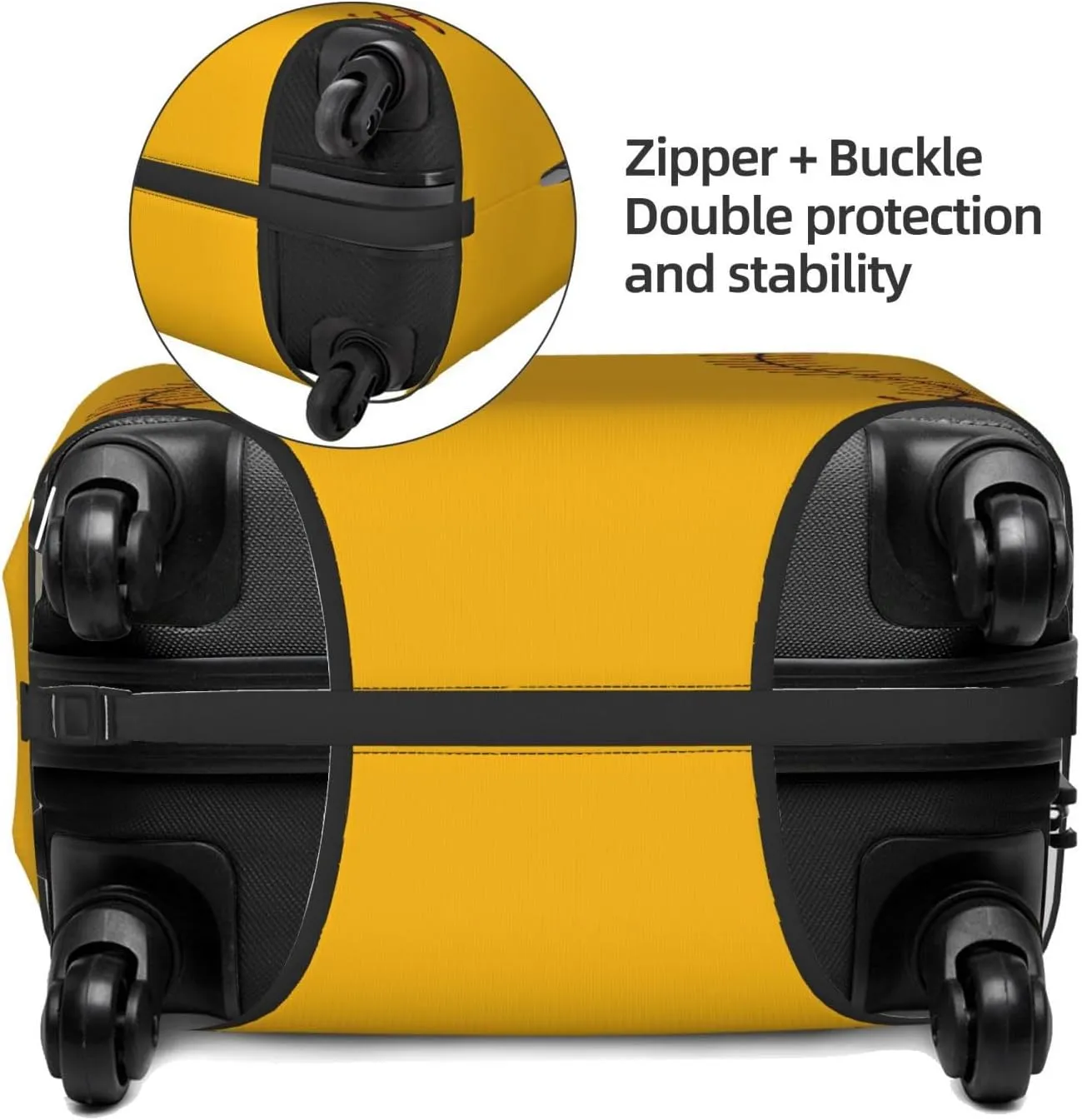 Travel Luggage Cover Suitcase Elastic Washable Baseball Laces Sport Yellow Suitcase Protector Bag,Dust-Proof Double-Sided Baggage Covers,X-Large