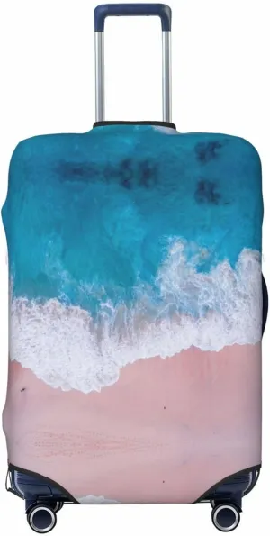 Travel Luggage Cover Suitcase Elastic Washable Beach Wave Suitcase Protector Bag,Spandex With Zipper Closure Baggage Covers,X-Large