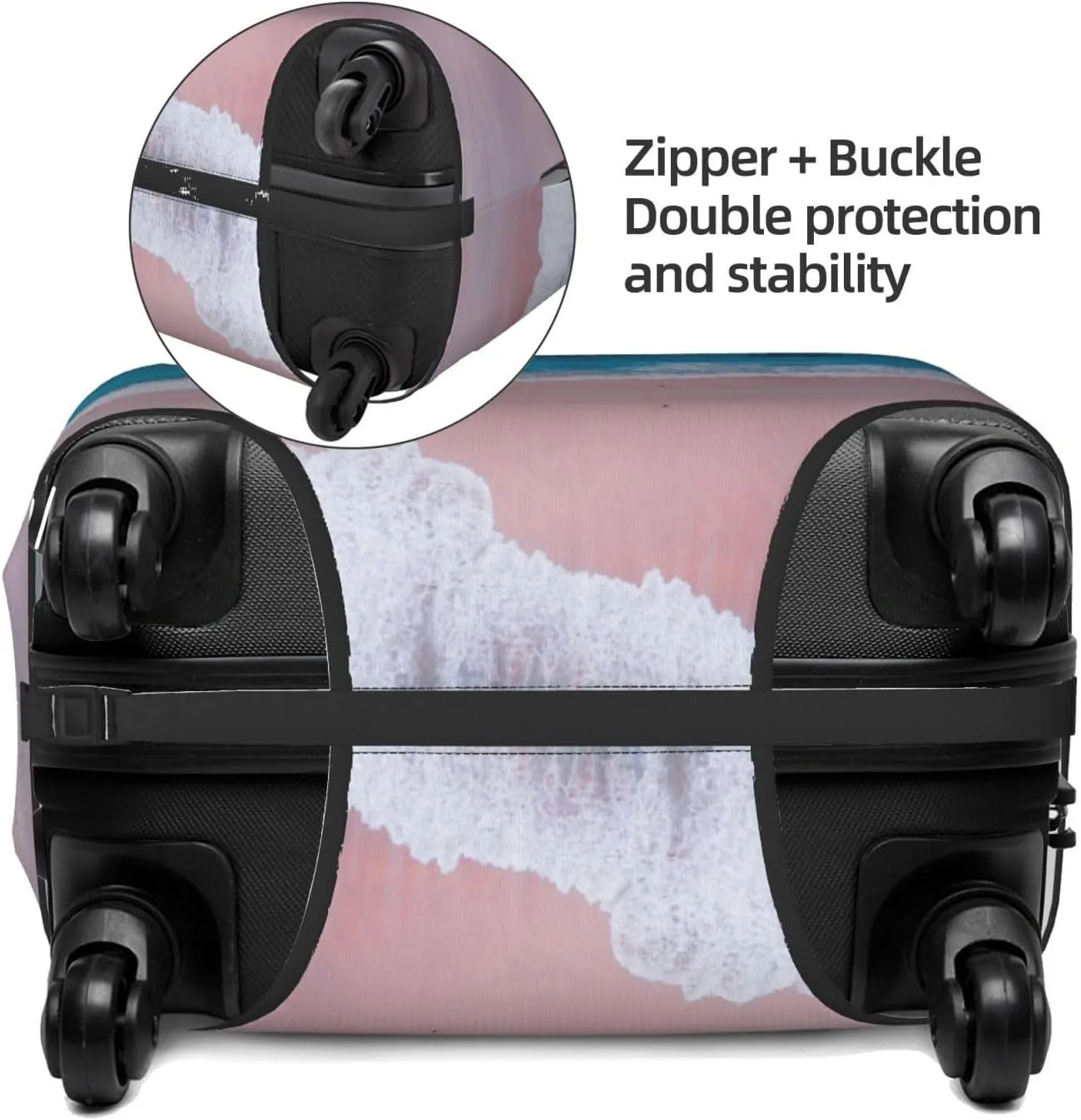 Travel Luggage Cover Suitcase Elastic Washable Beach Wave Suitcase Protector Bag,Spandex With Zipper Closure Baggage Covers,X-Large