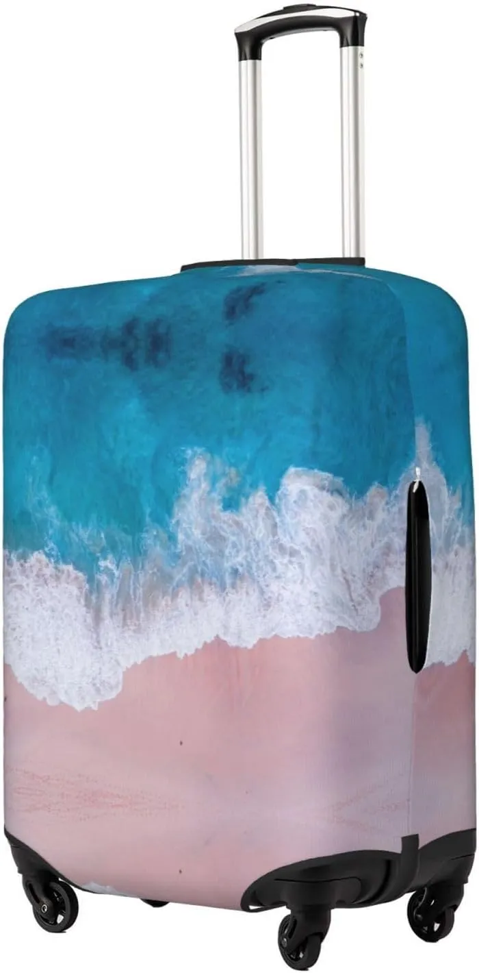 Travel Luggage Cover Suitcase Elastic Washable Beach Wave Suitcase Protector Bag,Spandex With Zipper Closure Baggage Covers,X-Large