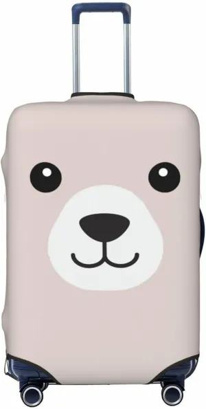 Travel Luggage Cover Suitcase Elastic Washable Cartoon Polar Bear Face Suitcase Protector Bag,Dust-Proof Double-Sided Baggage Covers,X-Large