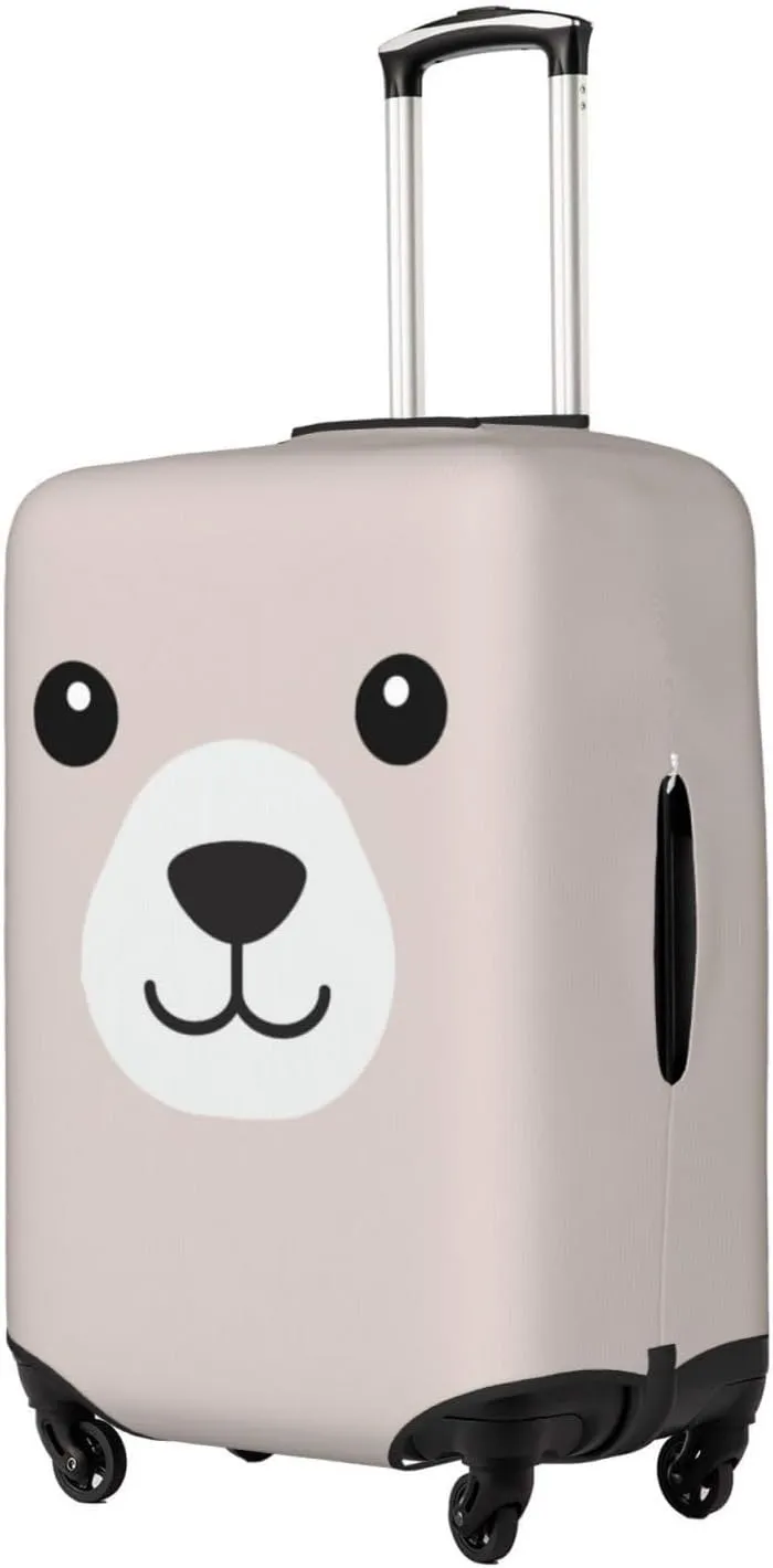 Travel Luggage Cover Suitcase Elastic Washable Cartoon Polar Bear Face Suitcase Protector Bag,Dust-Proof Double-Sided Baggage Covers,X-Large