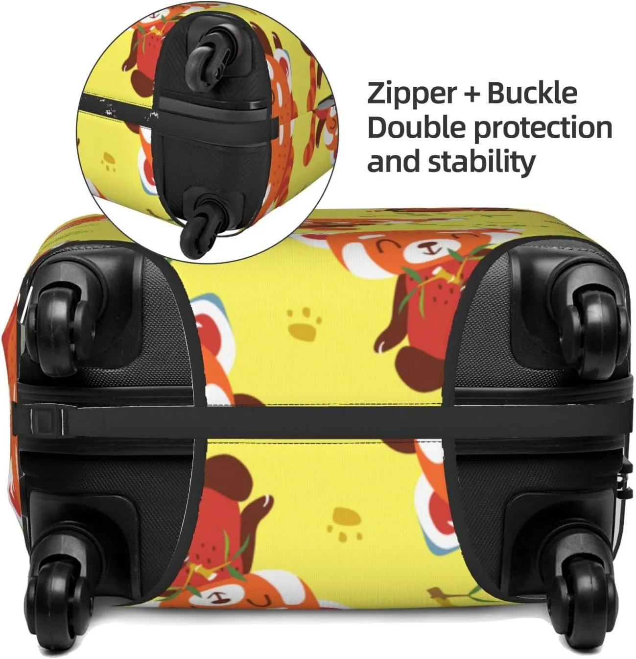 Travel Luggage Cover Suitcase Elastic Washable Cartoon Red Panda Suitcase Protector Bag,Spandex Double-Sided Baggage Covers,Large