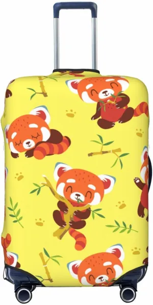 Travel Luggage Cover Suitcase Elastic Washable Cartoon Red Panda Suitcase Protector Bag,Spandex Double-Sided Baggage Covers,Large