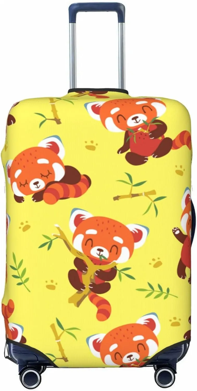 Travel Luggage Cover Suitcase Elastic Washable Cartoon Red Panda Suitcase Protector Bag,Spandex Double-Sided Baggage Covers,Large